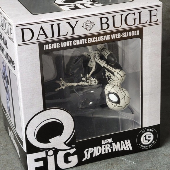 NIB SpiderMan Q Fig Loot Crate Exclusive Daily Bugle Spider-Man Marvel Web Sling - Picture 1 of 6